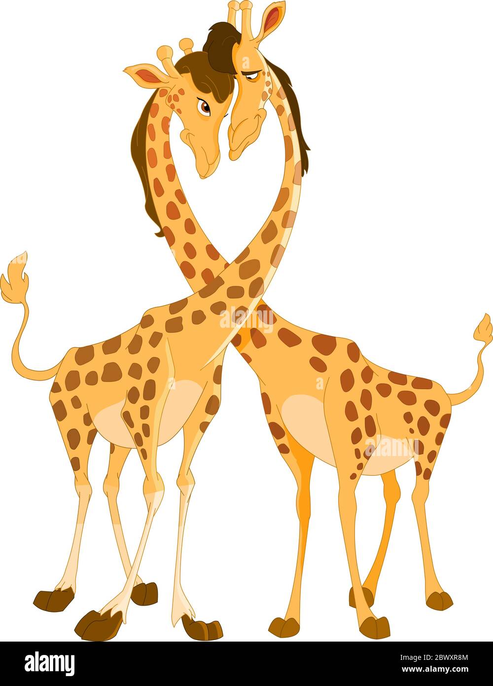 Giraffes in love Stock Vector