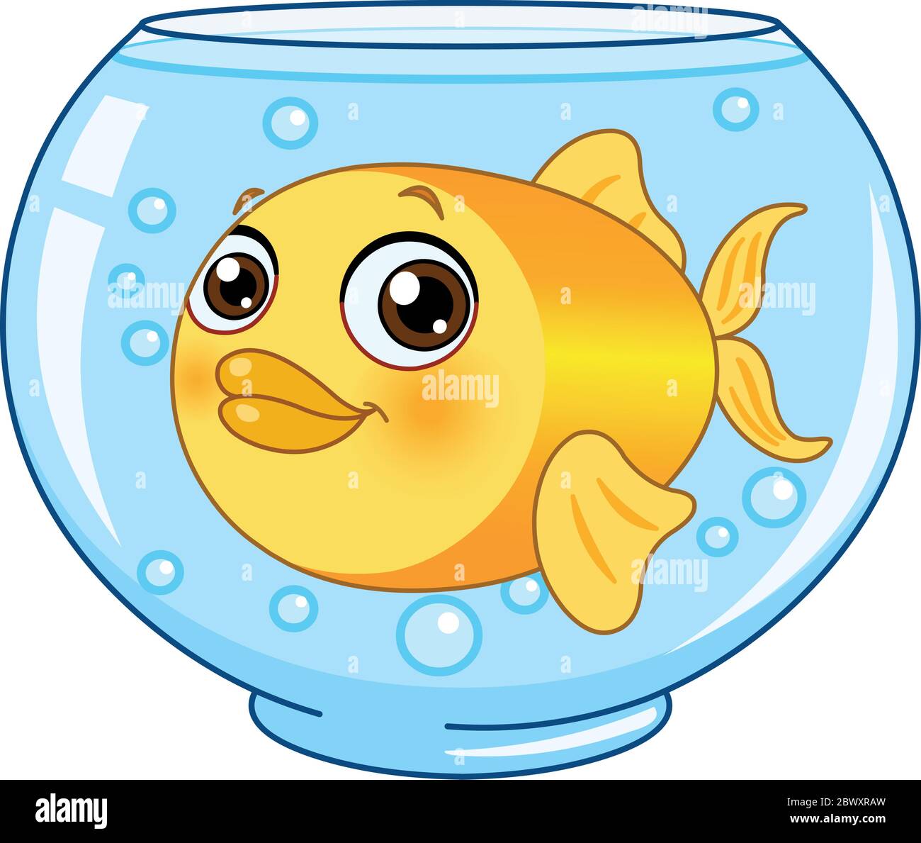 Goldfish in a bowl Stock Vector