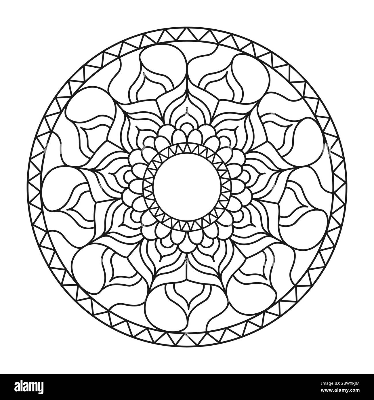 Circular Ornament For Adult And Children S Coloring Books Scrapbooking Or Embroidery Vector Illustration In The Zentangle Technique Simple Doodle S Stock Vector Image Art Alamy
