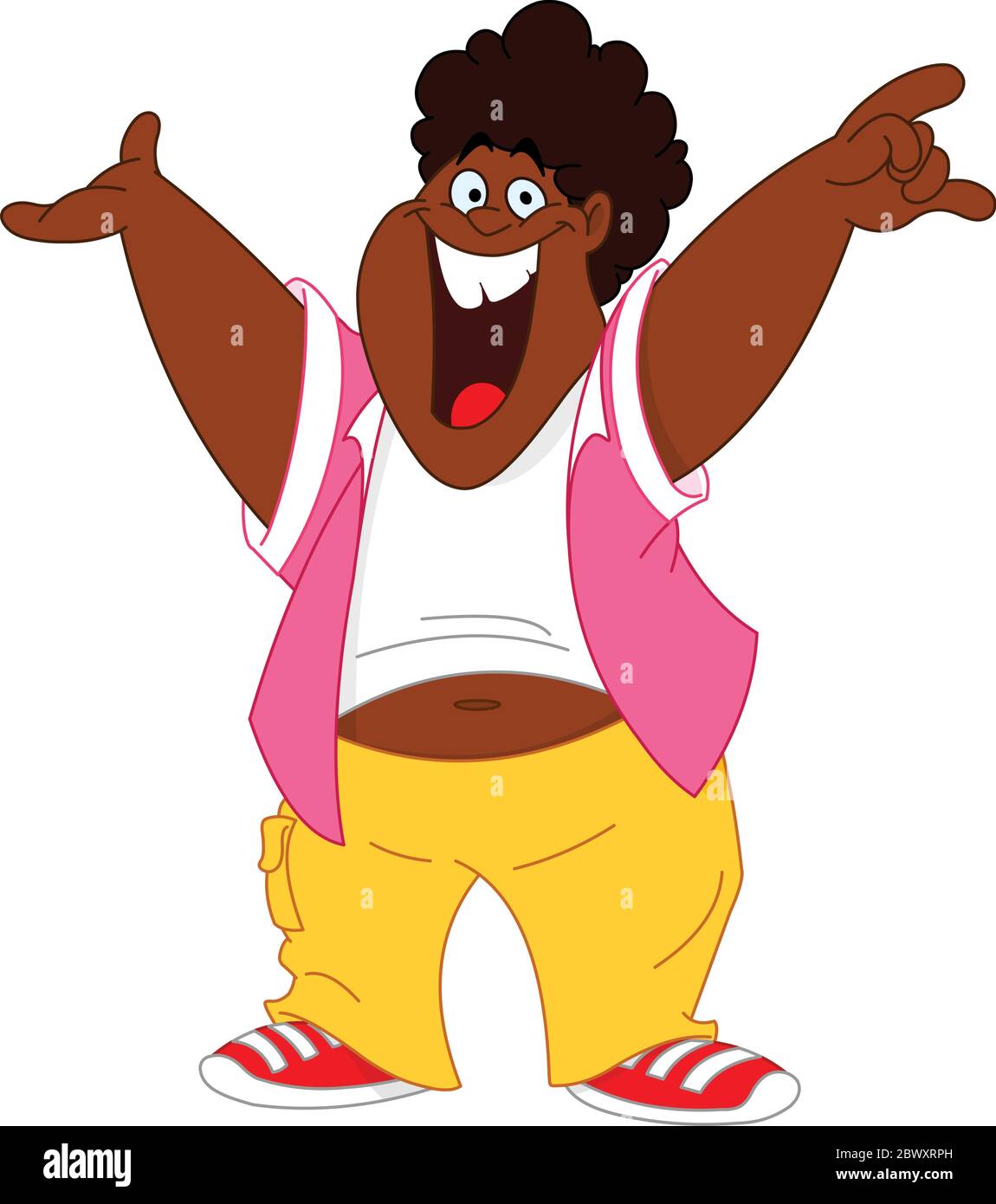 Happy chubby black man Stock Vector Image & Art - Alamy