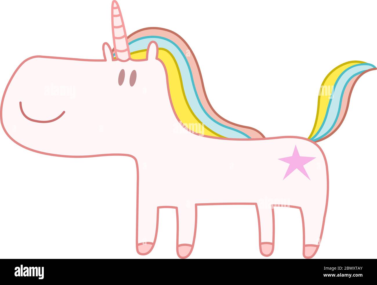 Happy cute unicorn Stock Vector