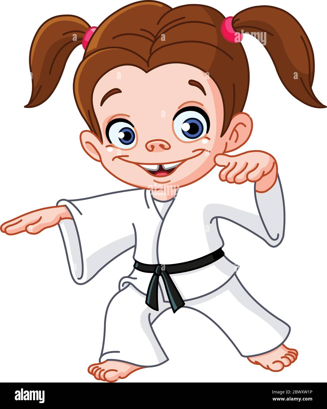 Karate girl Stock Vector