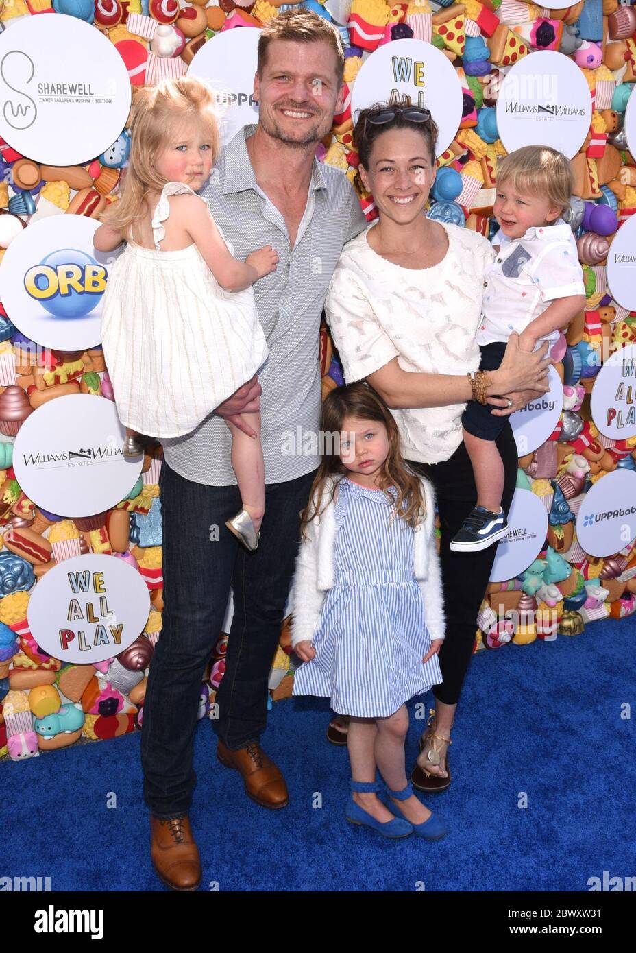 April 28, 2018, Santa Monica, California, USA: Amy Chase and Bailey Chase arrives for the Zimmer Children's Museum's 3rd Annual We All Play Fundraiser Event on Saturday, April 28, 2018 in Santa Monica, California. (Credit Image: © Billy Bennight/ZUMA Wire) Stock Photo