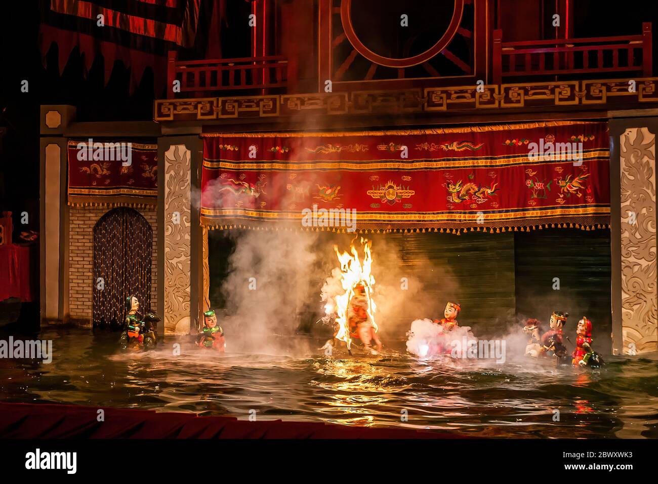 A show in Thang Long Vietnamese Water Puppet Theatre, Hanoi Stock Photo