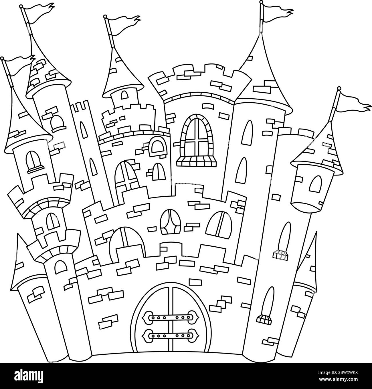 Outlined castle Stock Vector