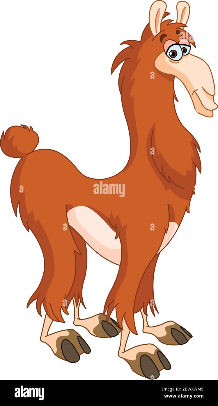 illustration of a llama in profile Stock Vector
