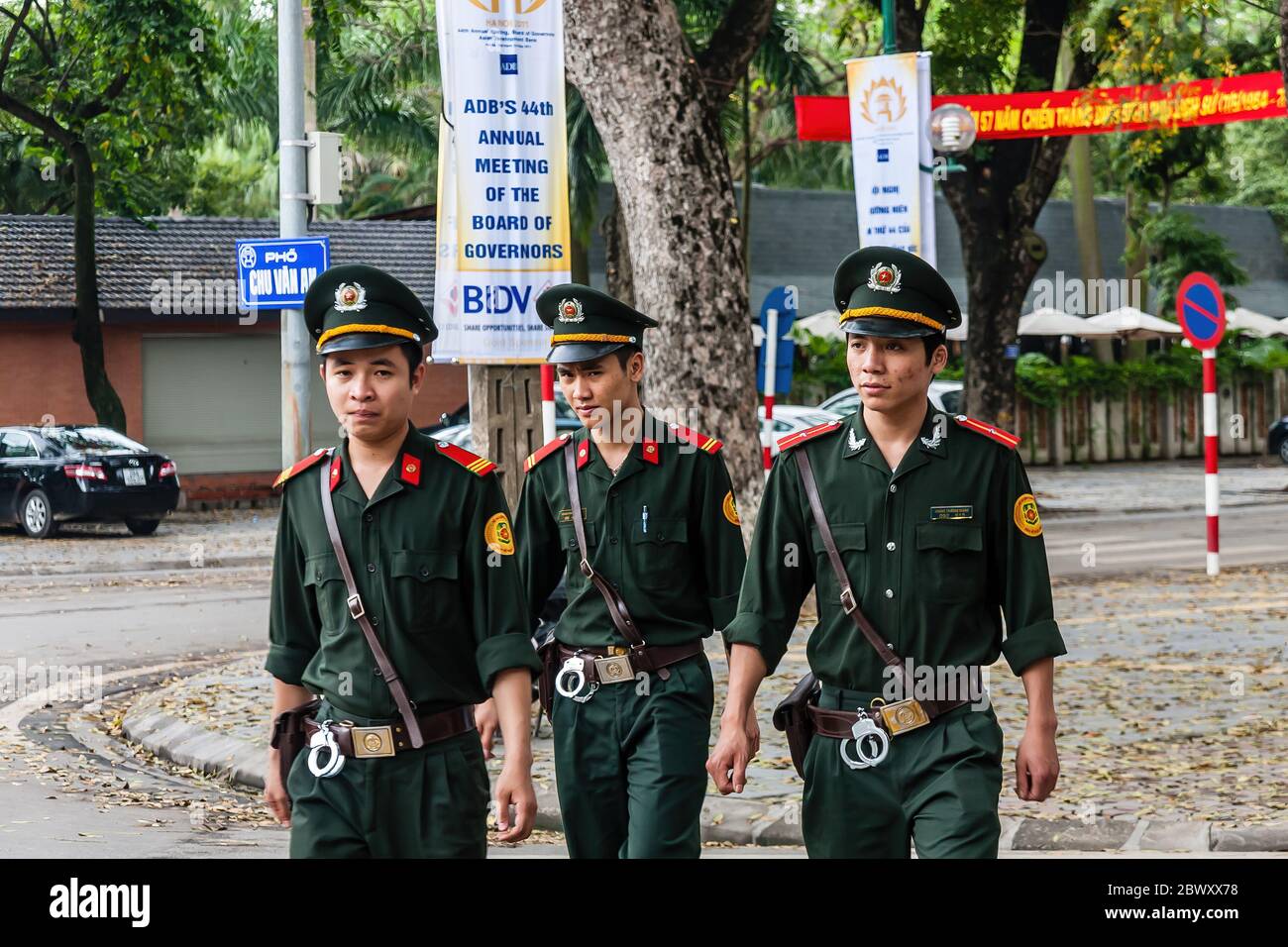 Vietnamese Policemen On The Street Of Hanoi Stock Photo Alamy Vietnamese Policemen On The Street Of Hanoi Stock Photo Alamy