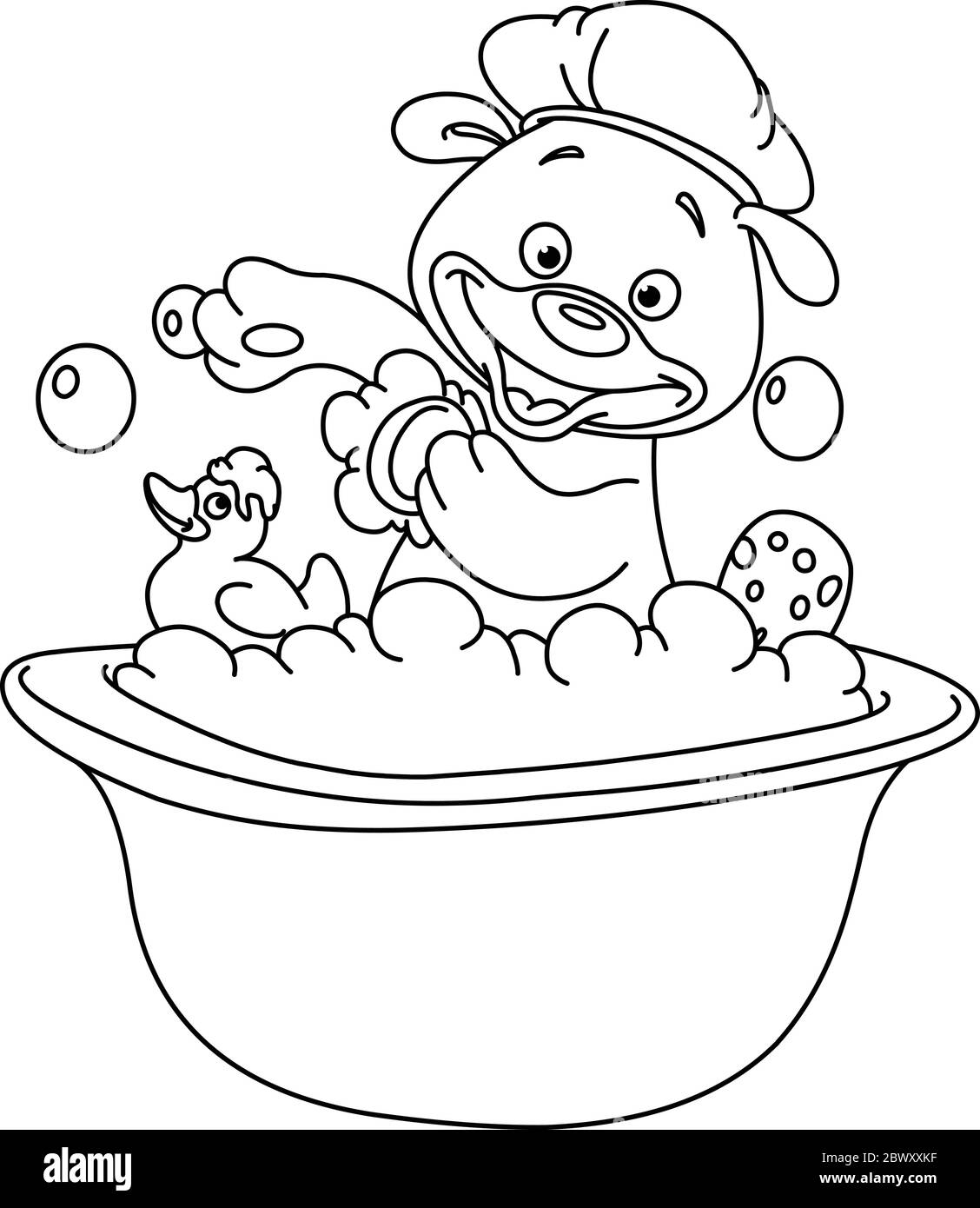 take a bath coloring page