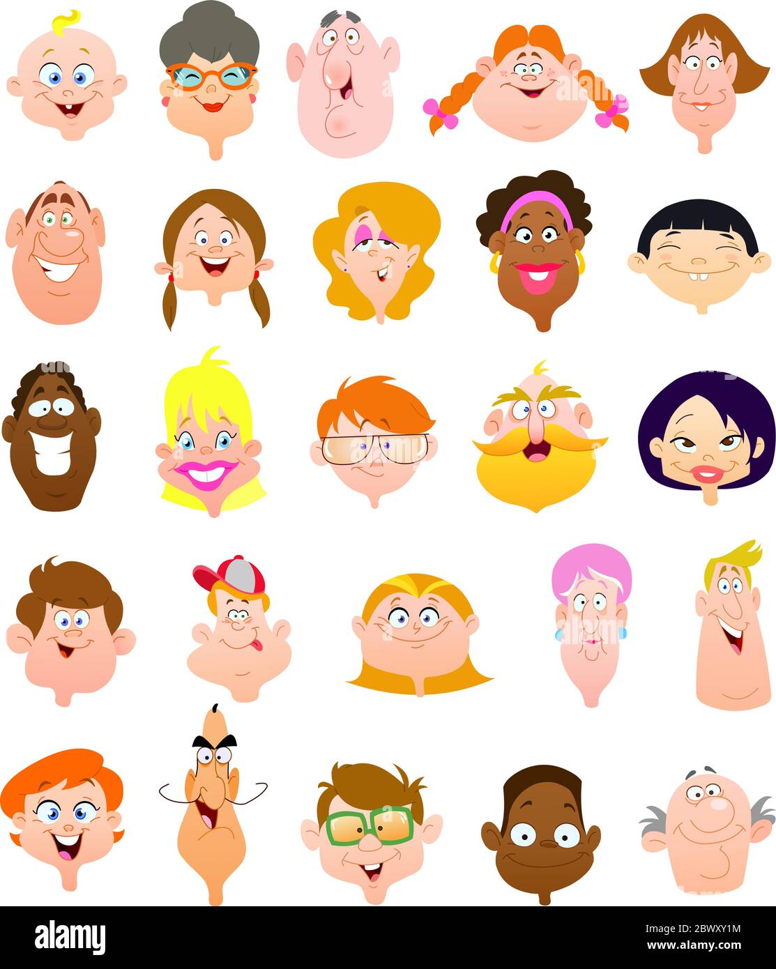 People faces Stock Vector