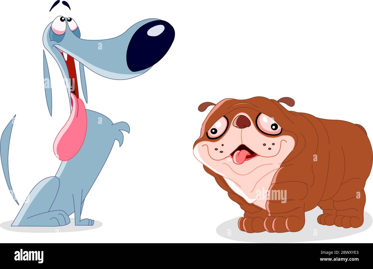 Two Silly dogs Stock Vector