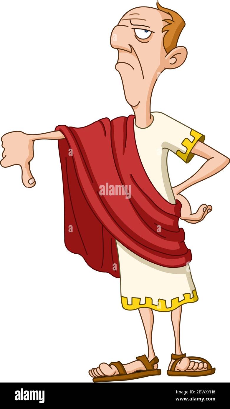 Roman emperor showing thumb down Stock Vector