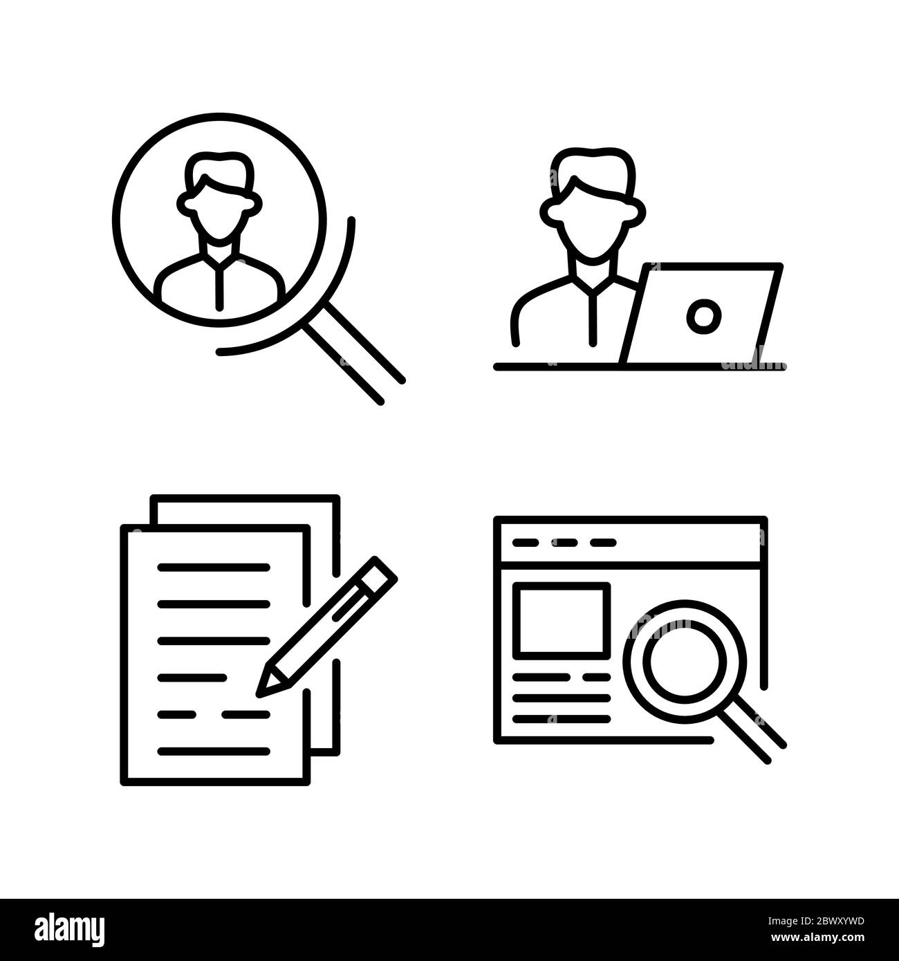 Human resources icon set Stock Vector