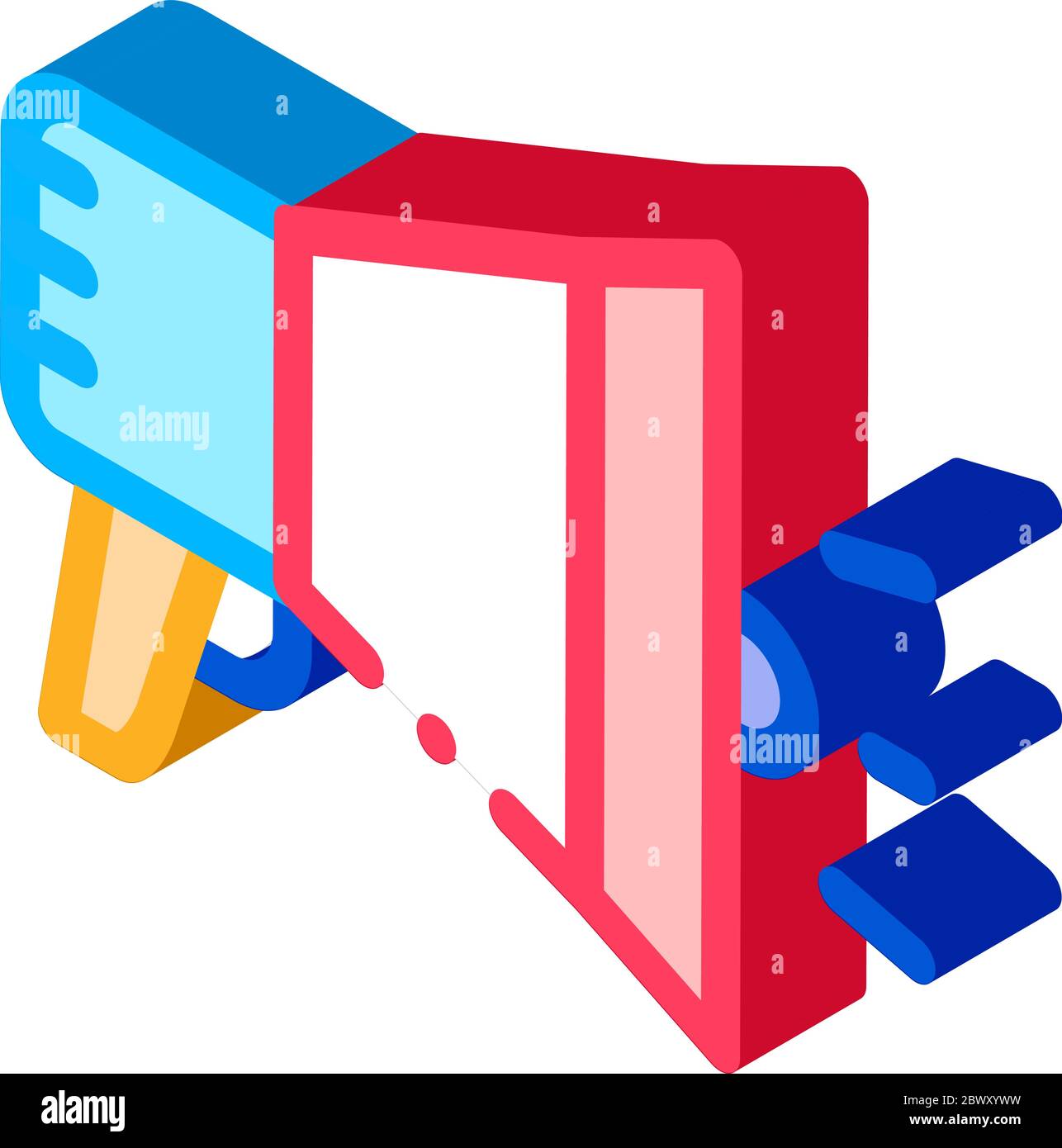 Loudspeaker Megaphone Agile Element isometric icon Stock Vector