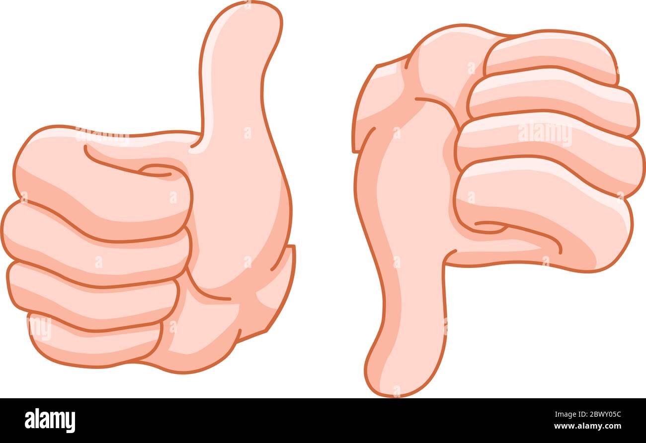 Thumb up and thumb down hand gestures Stock Vector