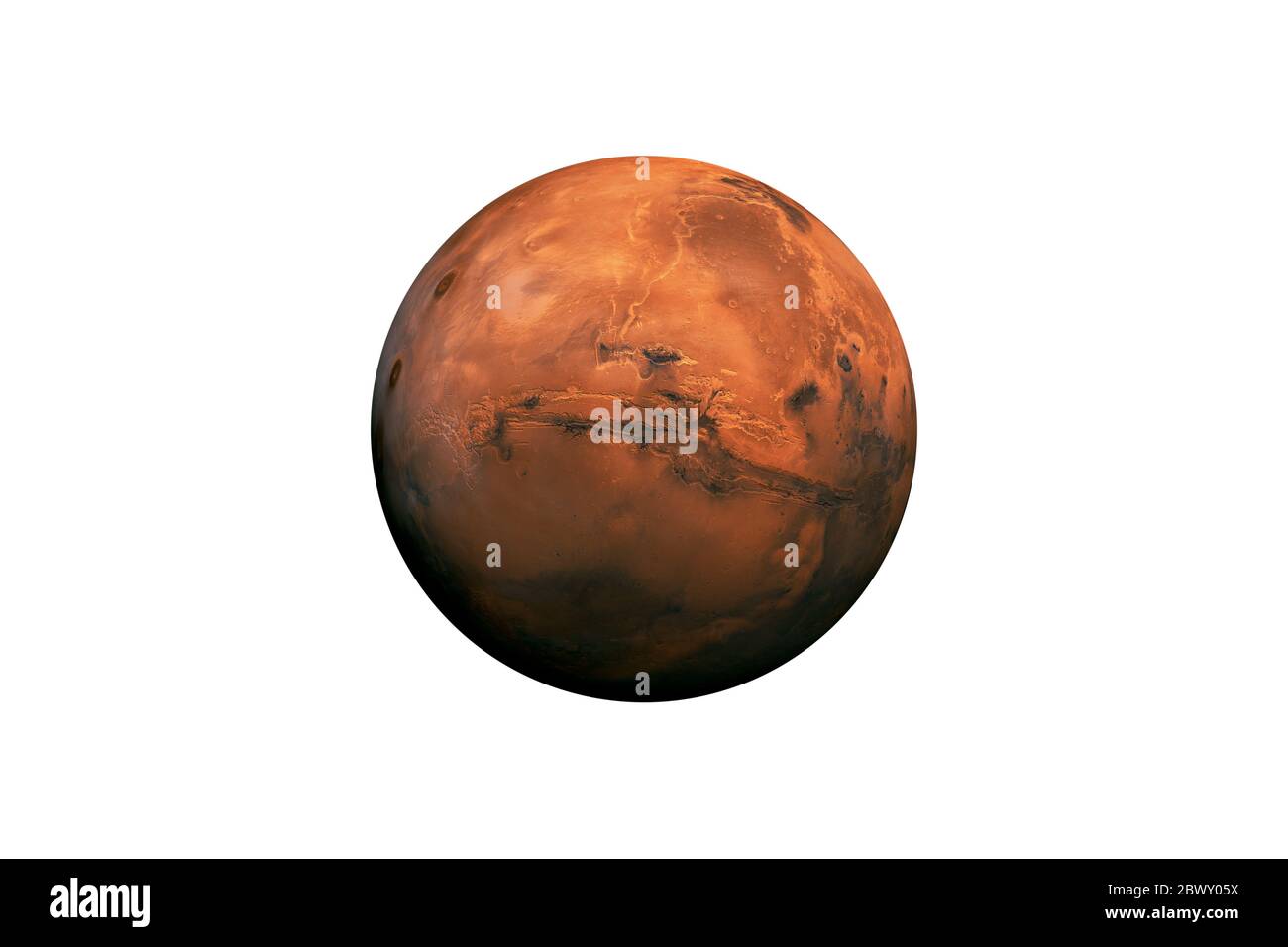 Planet Mars in the Starry Sky of Solar System in Space. This image elements furnished by NASA. Stock Photo