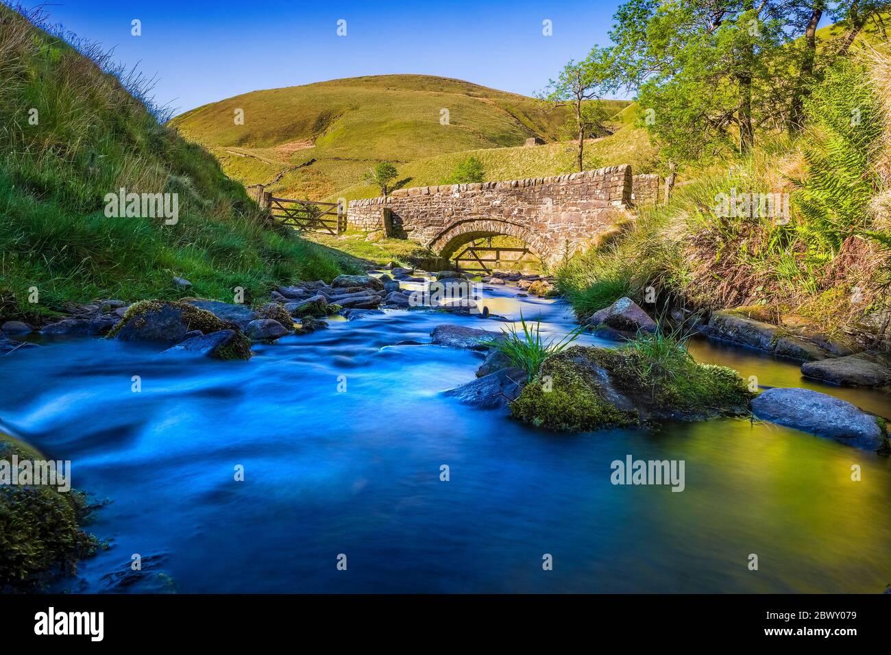Packhorse bridge on The Jacob's Ladder path from Edale onto Kinder