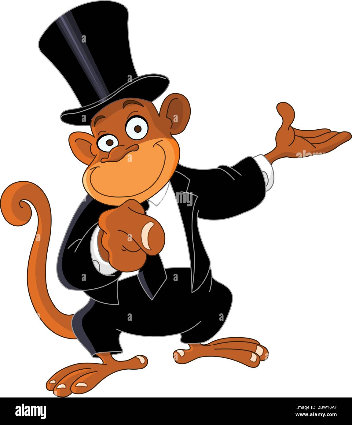 Pointing monkey businessman Stock Vector
