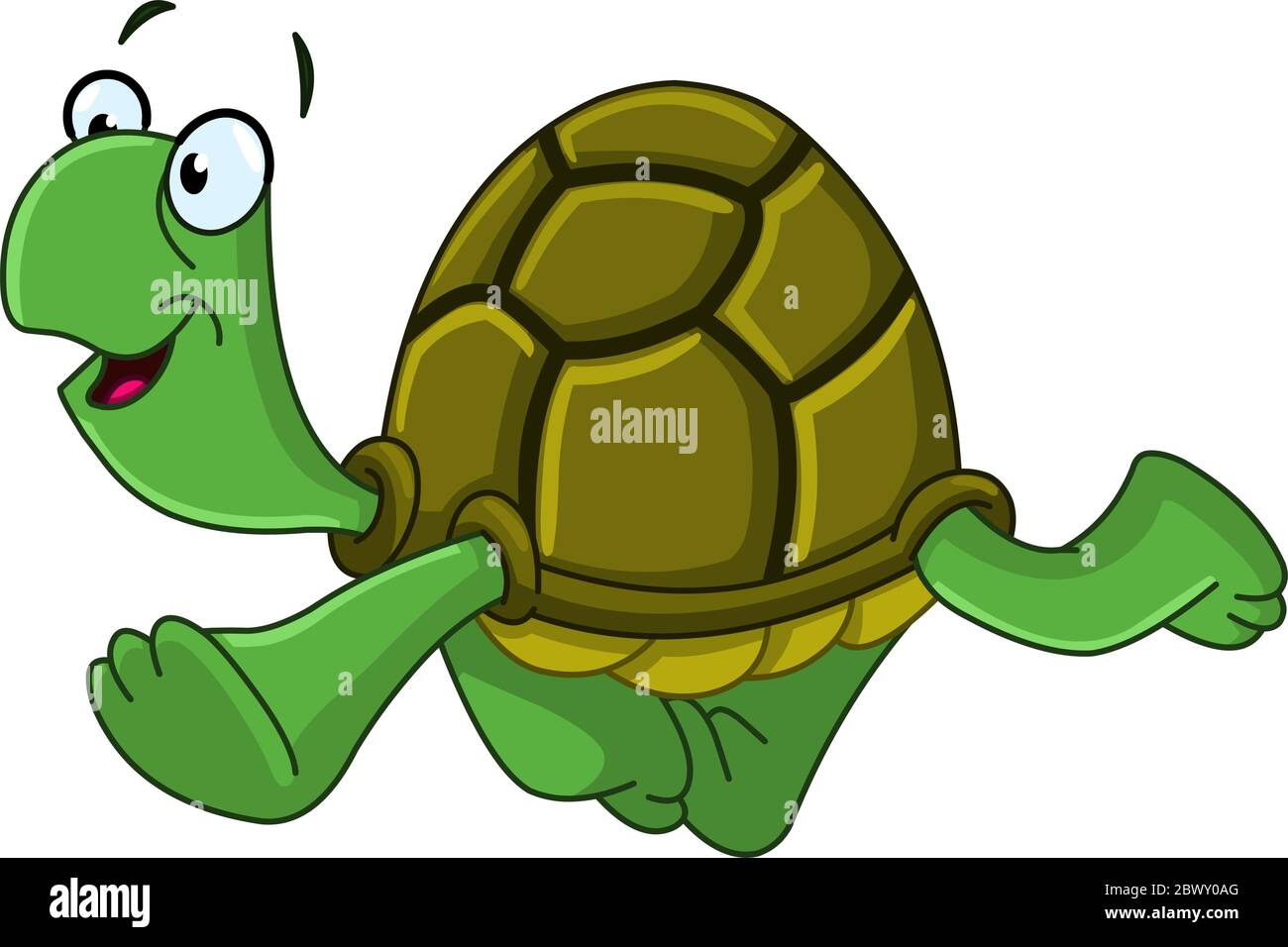 Happy turtle walking Stock Vector