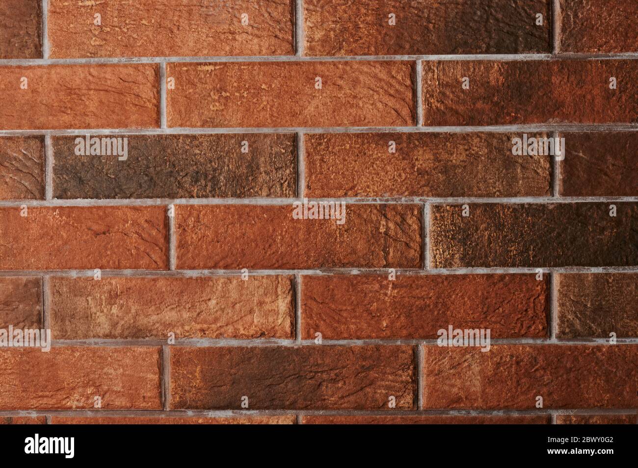 Red brick texture background close up view Stock Photo