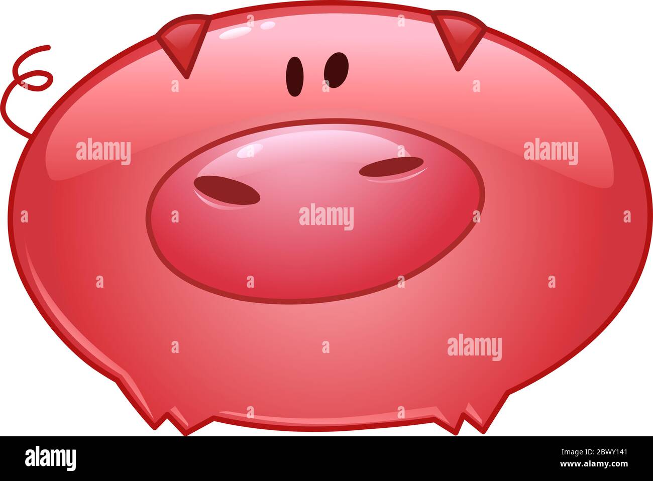 Cartoon pig icon Stock Vector