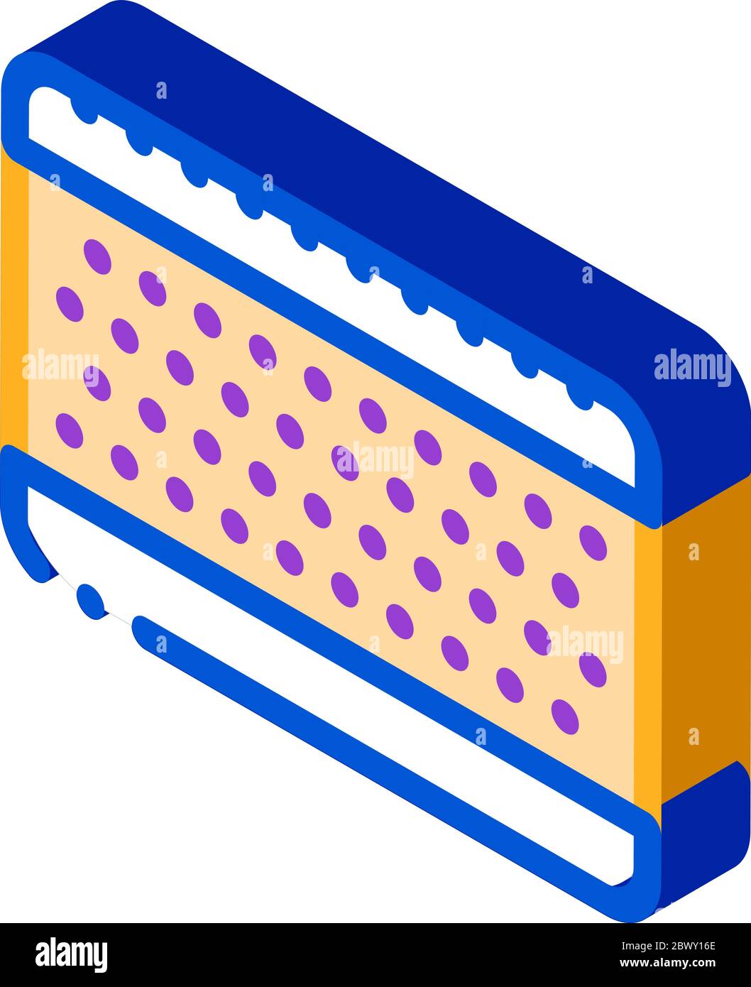 Layered Orthopedic Mattress Element isometric icon Stock Vector