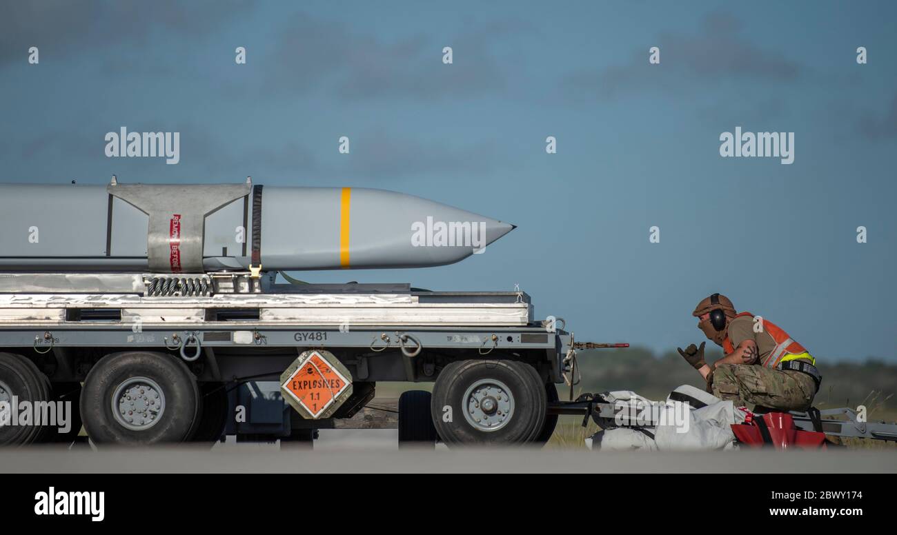 U.S. Air Force SSgt. Zakk Bunting, weapons load crew member, prepares