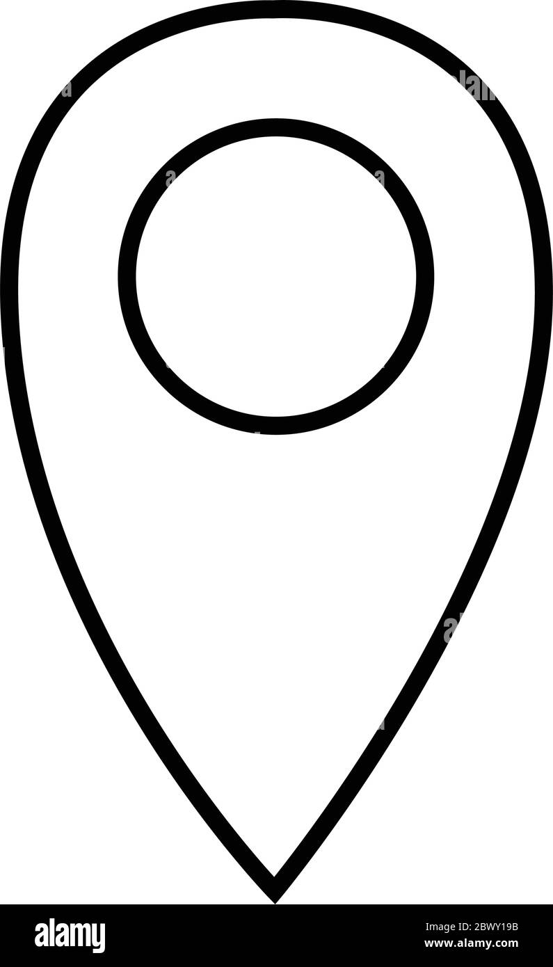 Map pointer pin line icon flat vector isolated Stock Vector Image & Art ...