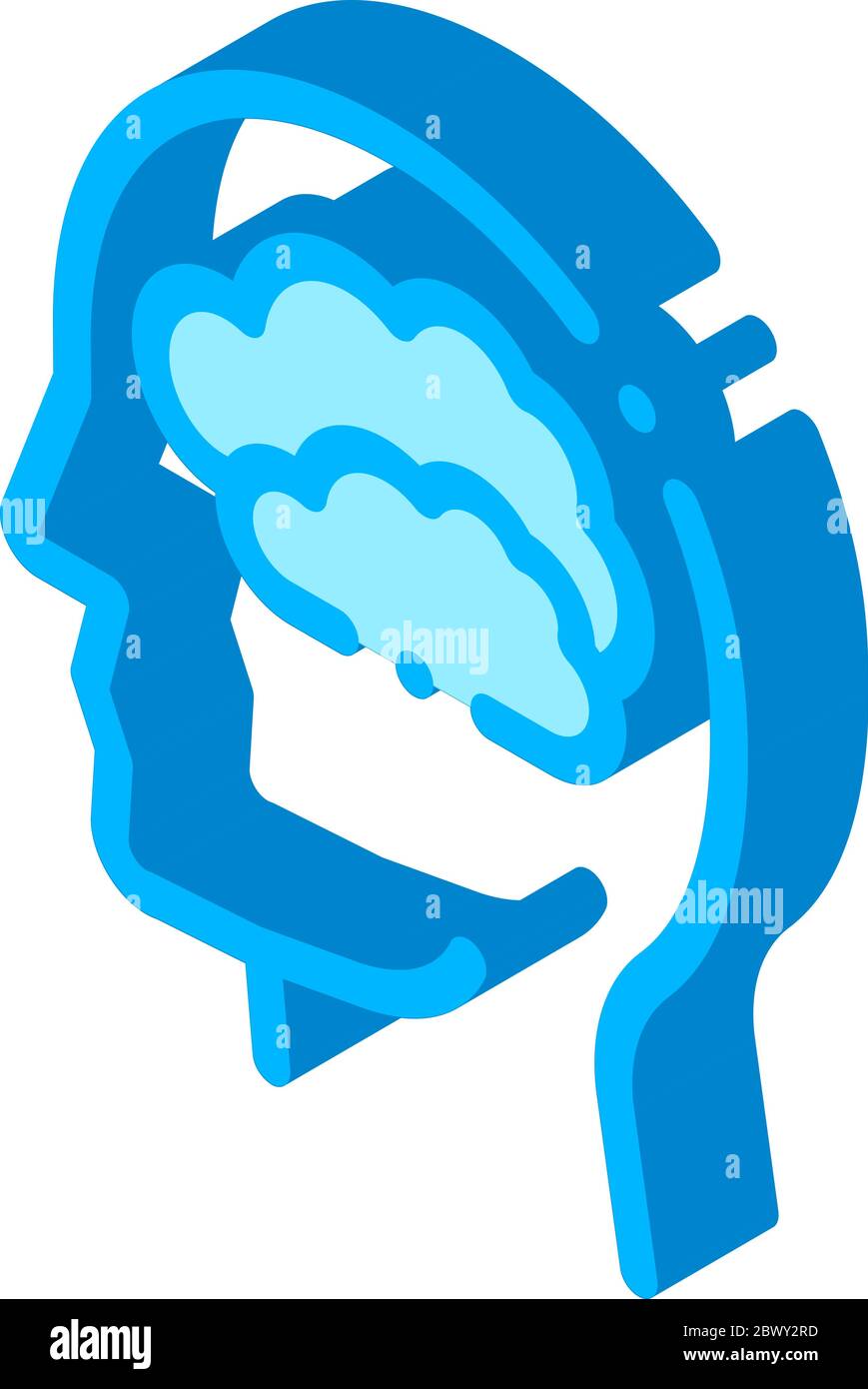 Mainly Cloudy Clouds In Man Silhouette Mind Vector Stock Vector