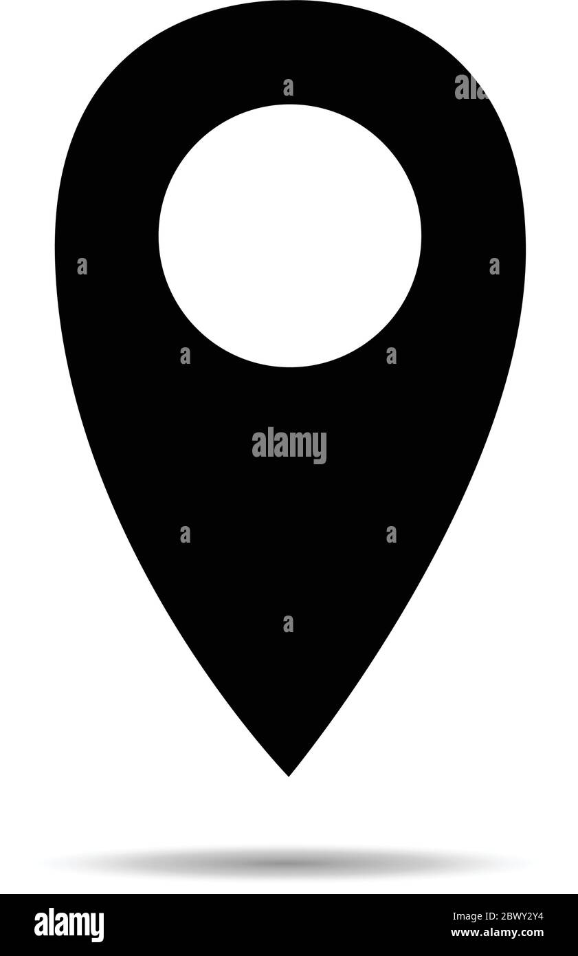 Pin map icon flat vector silhouette isolated Stock Vector Image & Art ...