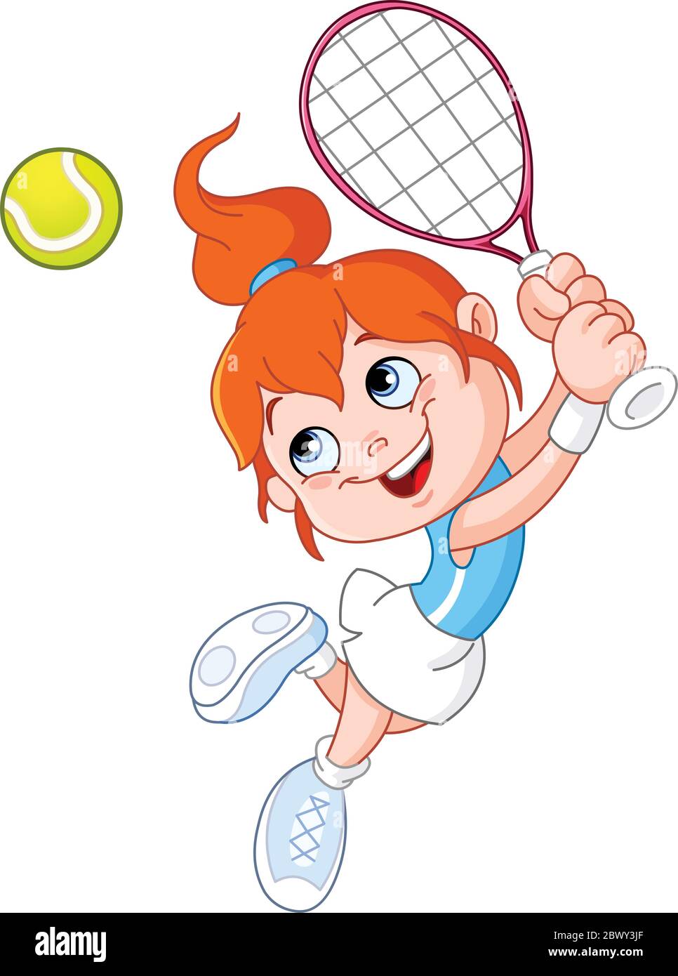 Young girl playing tennis Stock Vector