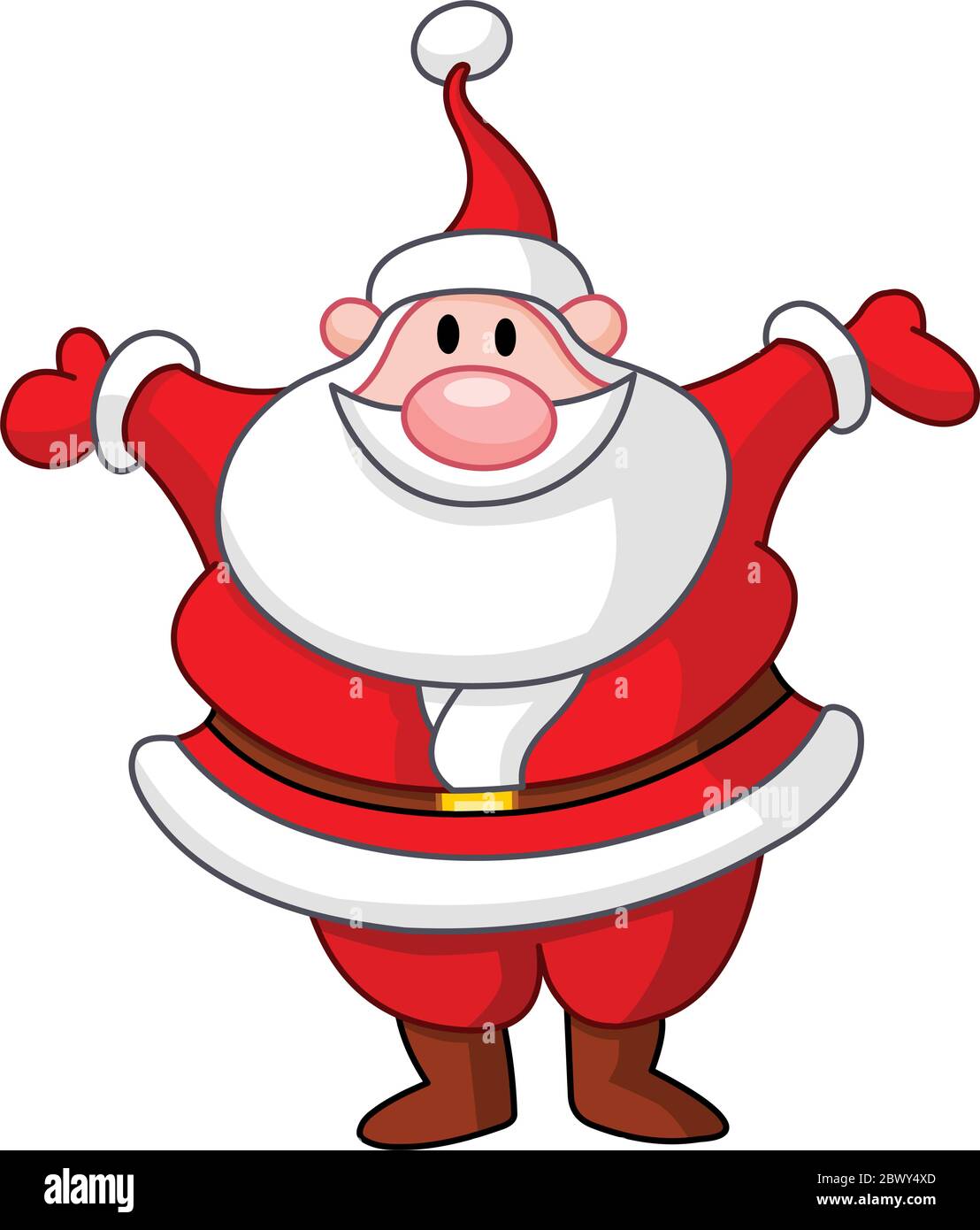 Happy Santa raising his arms Stock Vector