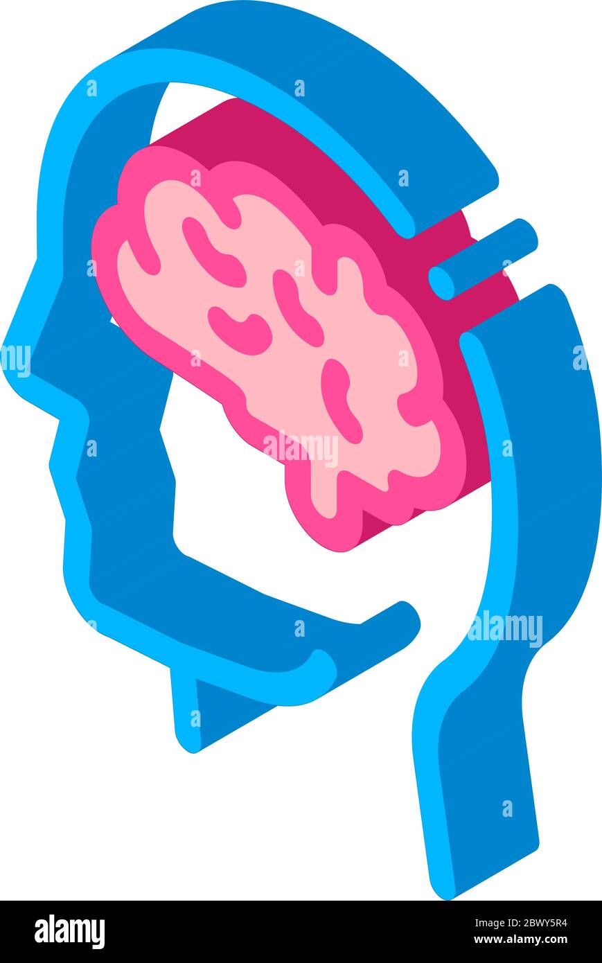 Human Brain In Man Silhouette Mind isometric icon Stock Vector Image ...