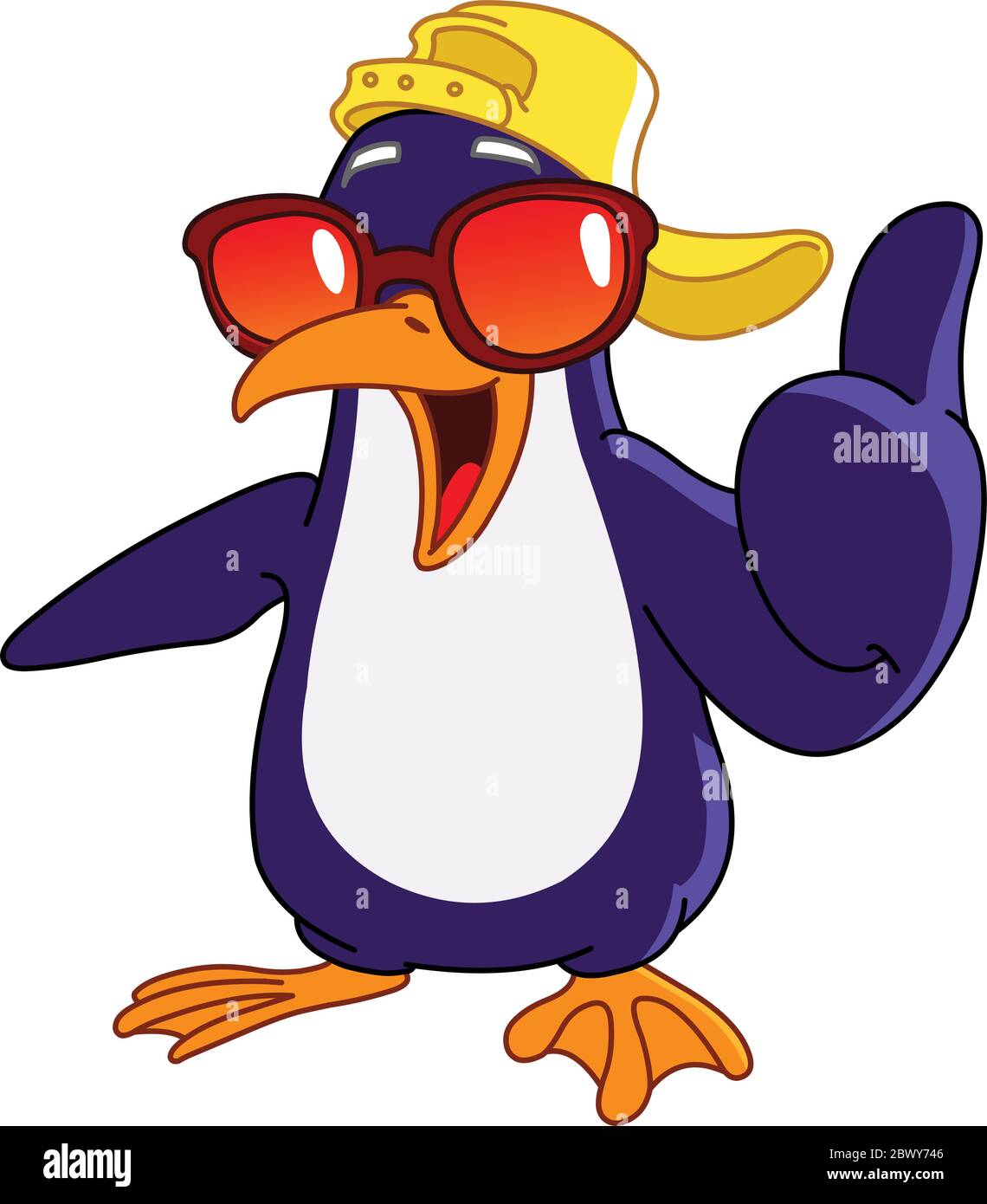 Cool penguin with thumb up Stock Vector
