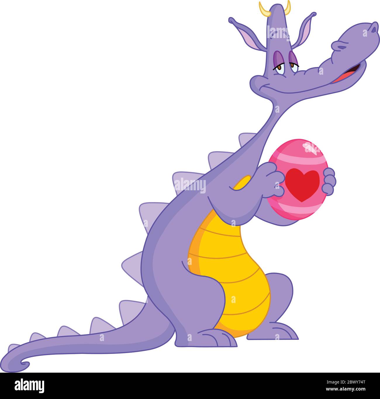 Pink dragon cartoon in love hi-res stock photography and images - Alamy