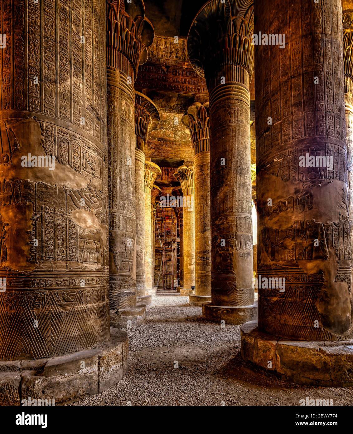 Hypostyle Hall of Khnum temple in Esna, Egypt Stock Photo