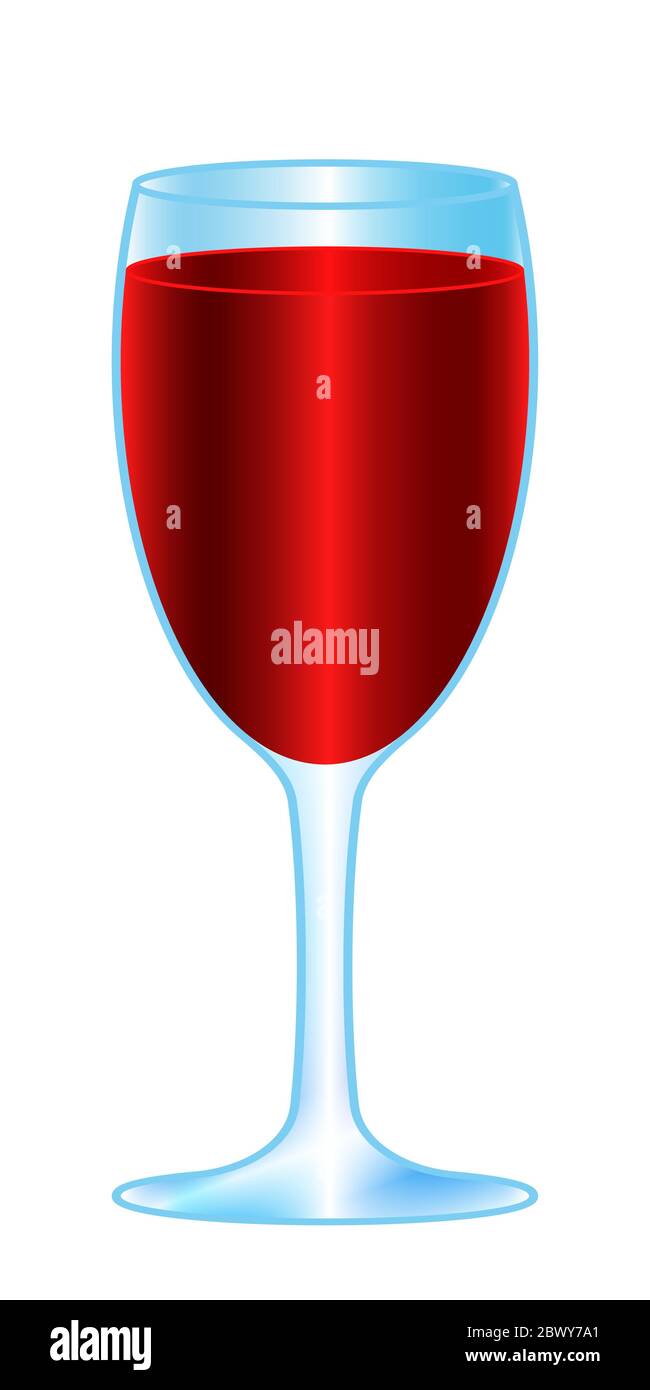 Illustration of the wineglass with red wine Stock Vector