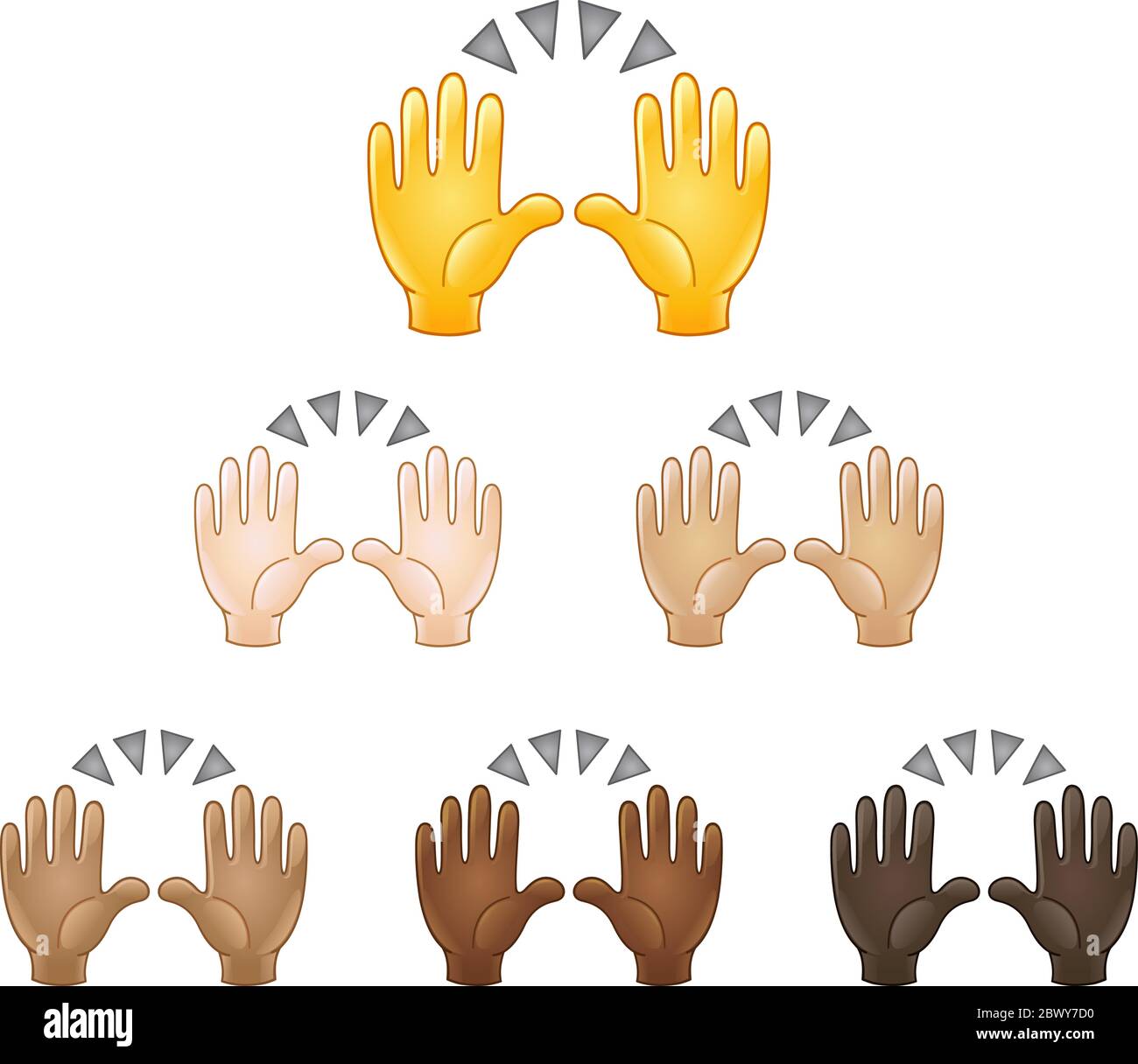 Raised hand emoji of various skin tones. Stop or high five sign Stock  Vector Image & Art - Alamy