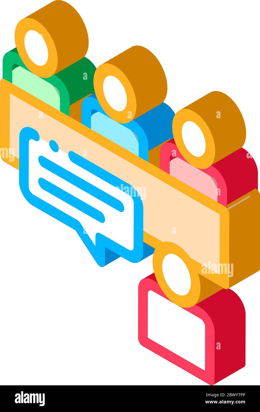Job Interview Human Silhouette Hunting isometric icon Stock Vector ...
