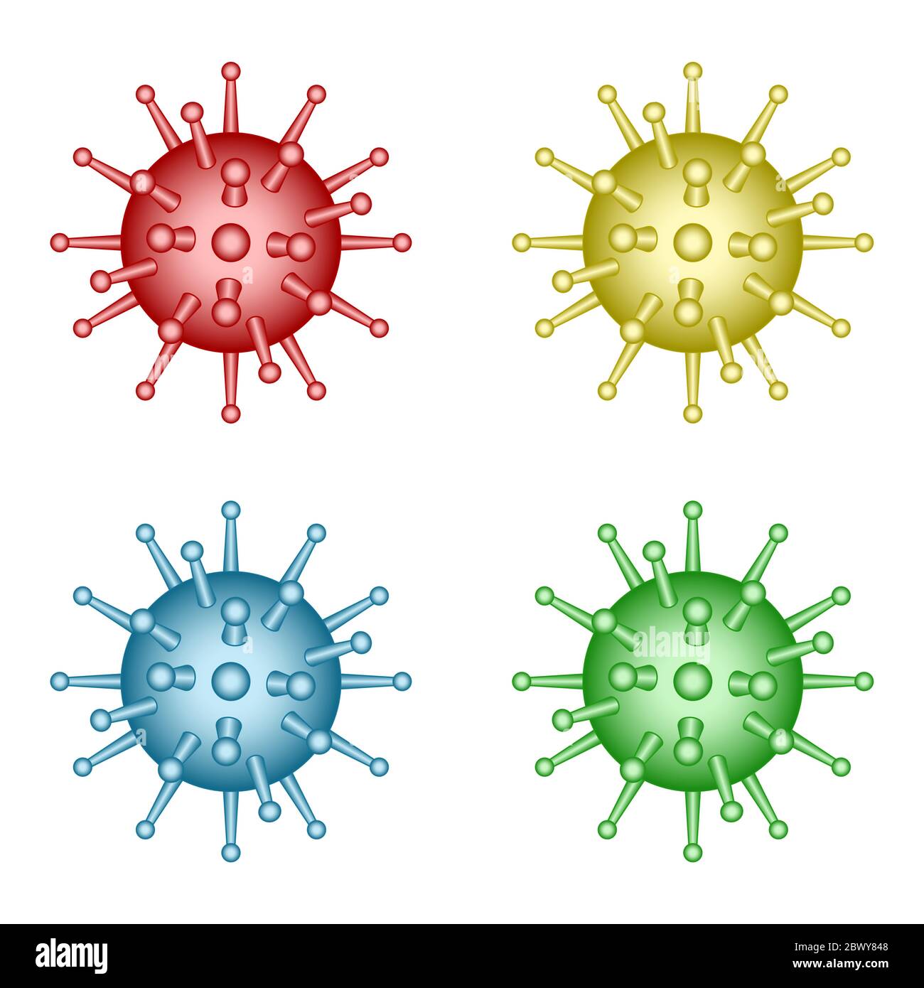 Concept illustration of the abstract coronavirus icon set. Novel ...