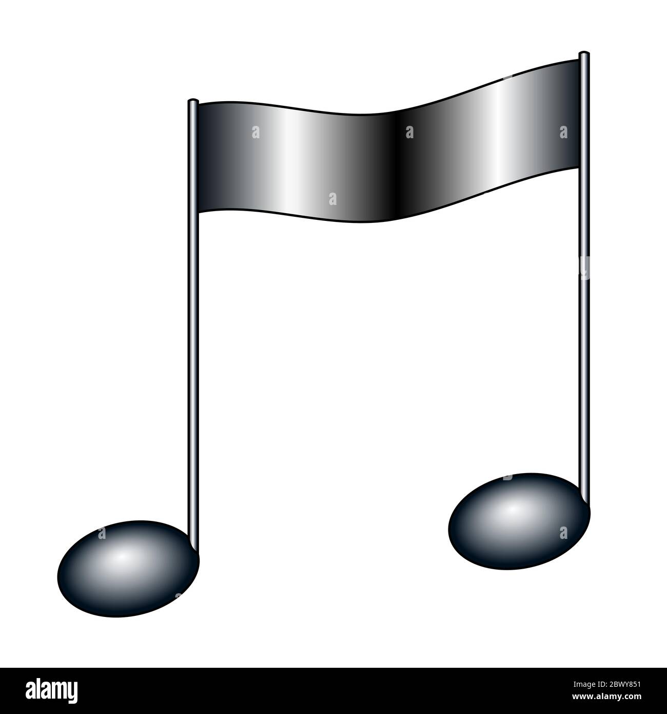 Illustration of the musical beamed note symbol Stock Vector