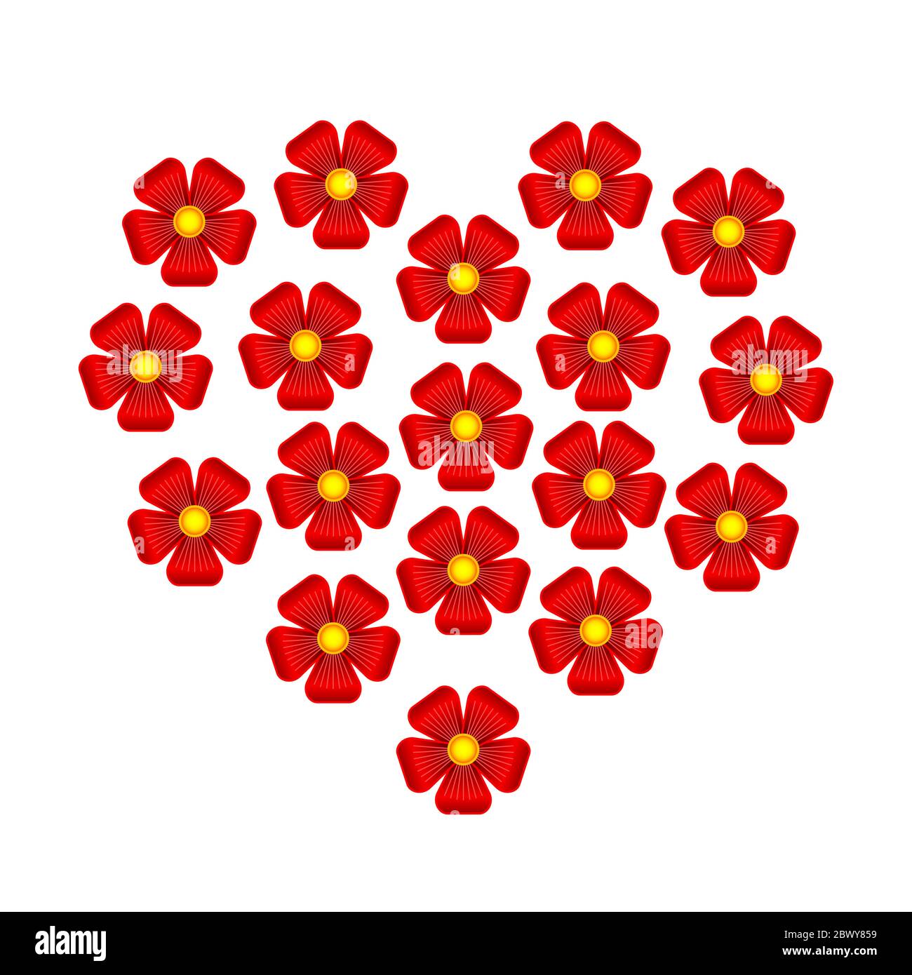 Illustration of the abstract flower valentine's day heart symbol Stock