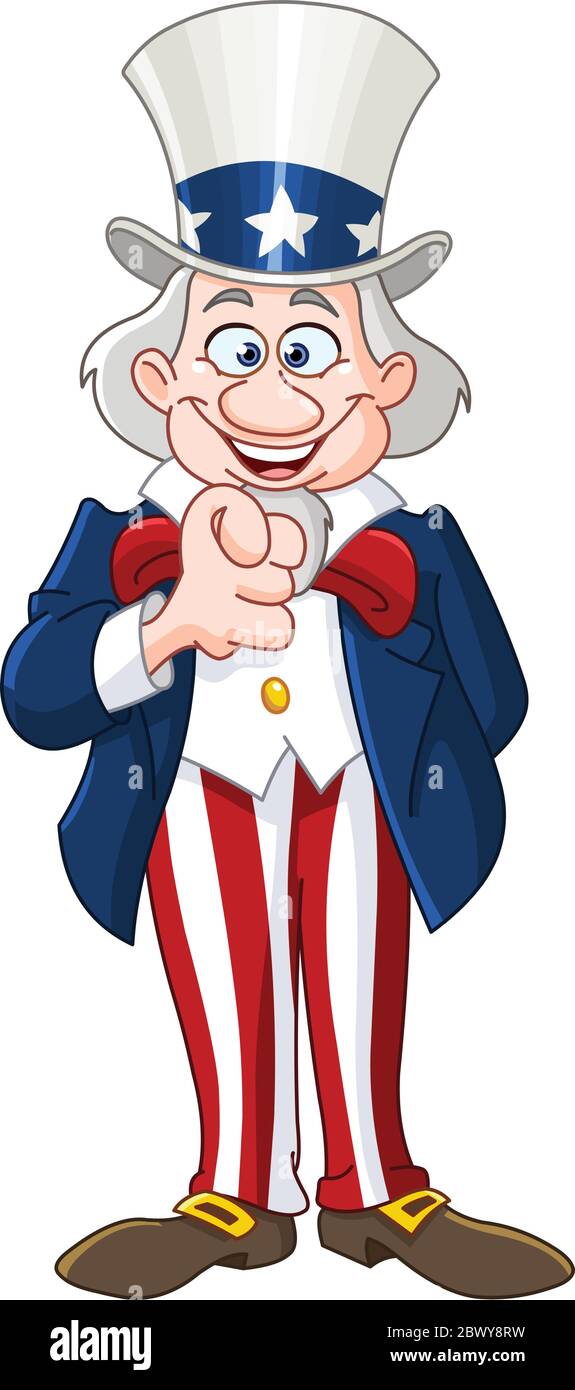 Uncle Sam pointing with his finger Stock Vector