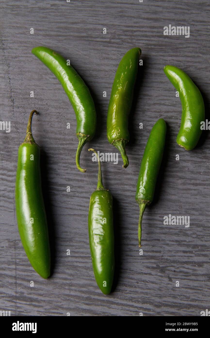 Mexican serrano chili pepper Stock Photo