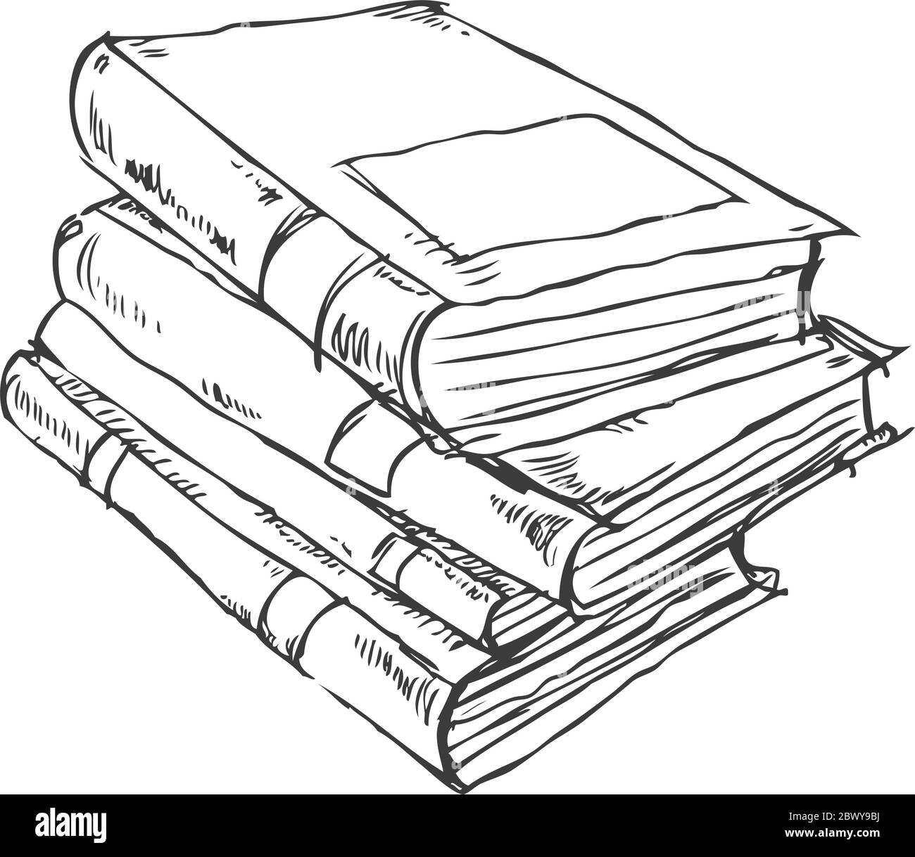 Vector doodle of books stack Stock Vector