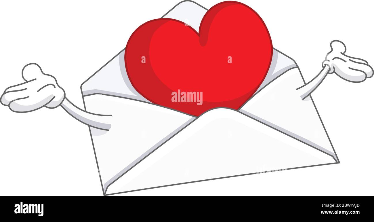 cute sweet love letter Valentine mail cartoon hand drawing 22026035 PNG