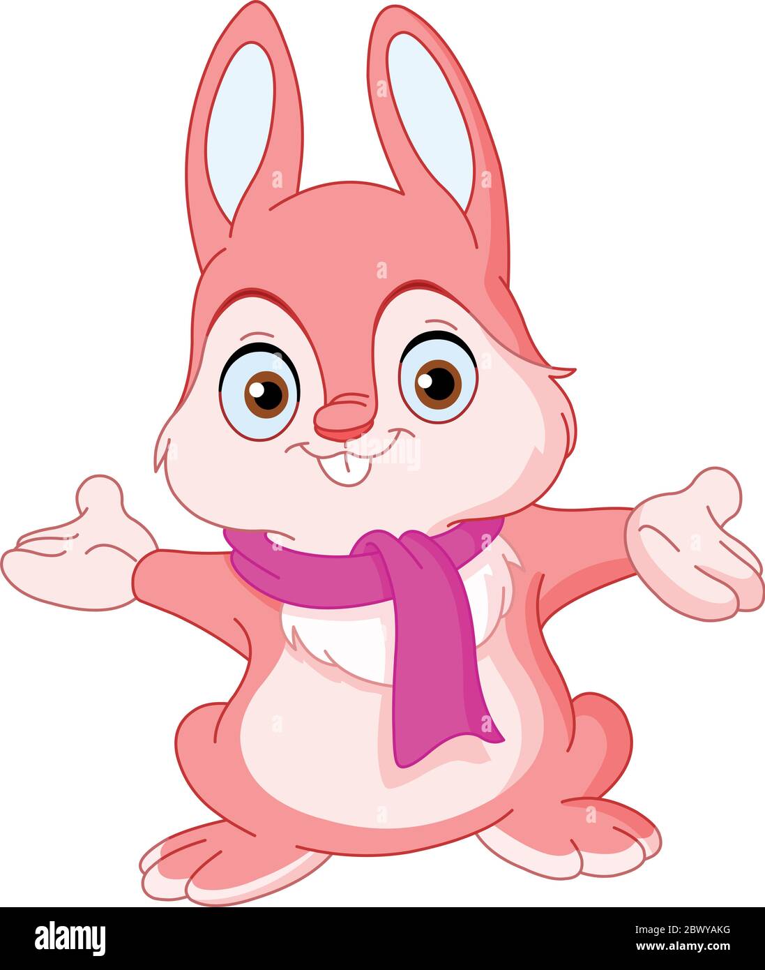 Cute bunny with a scarf Stock Vector