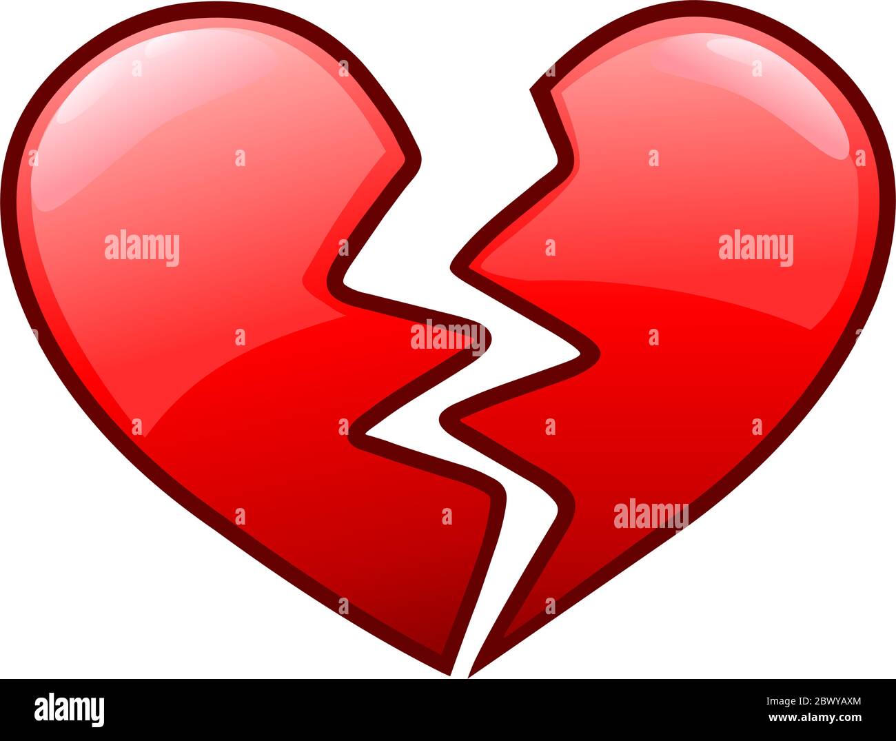 Broken heart icon Stock Vector