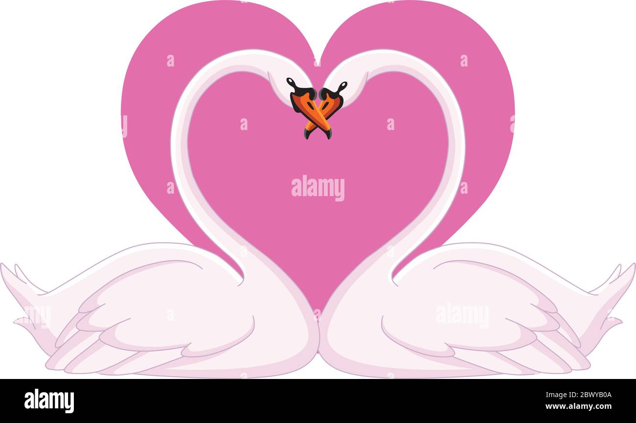 Two loving swans Stock Vector