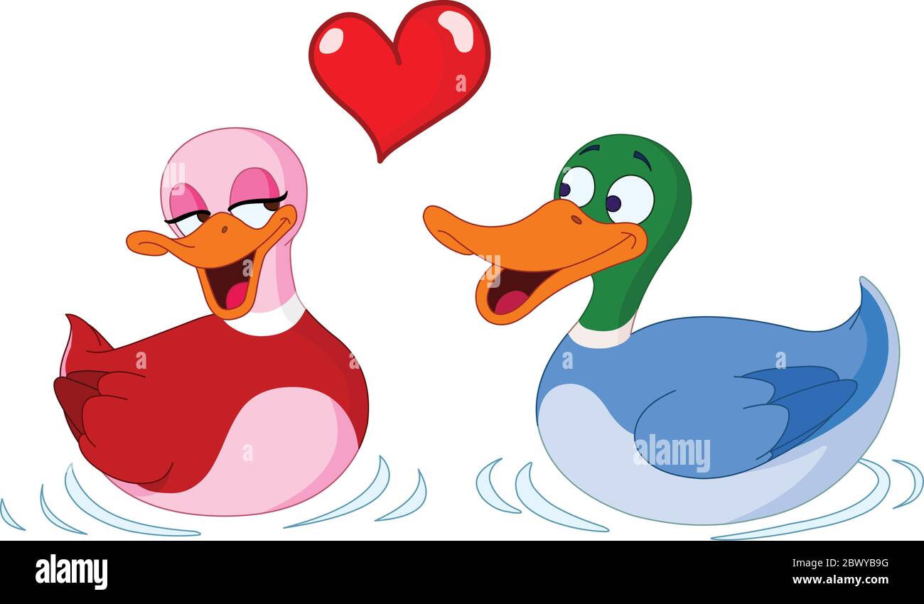 In love ducks Stock Vector