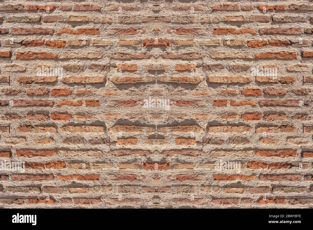 True red brick wall for texture background Stock Photo